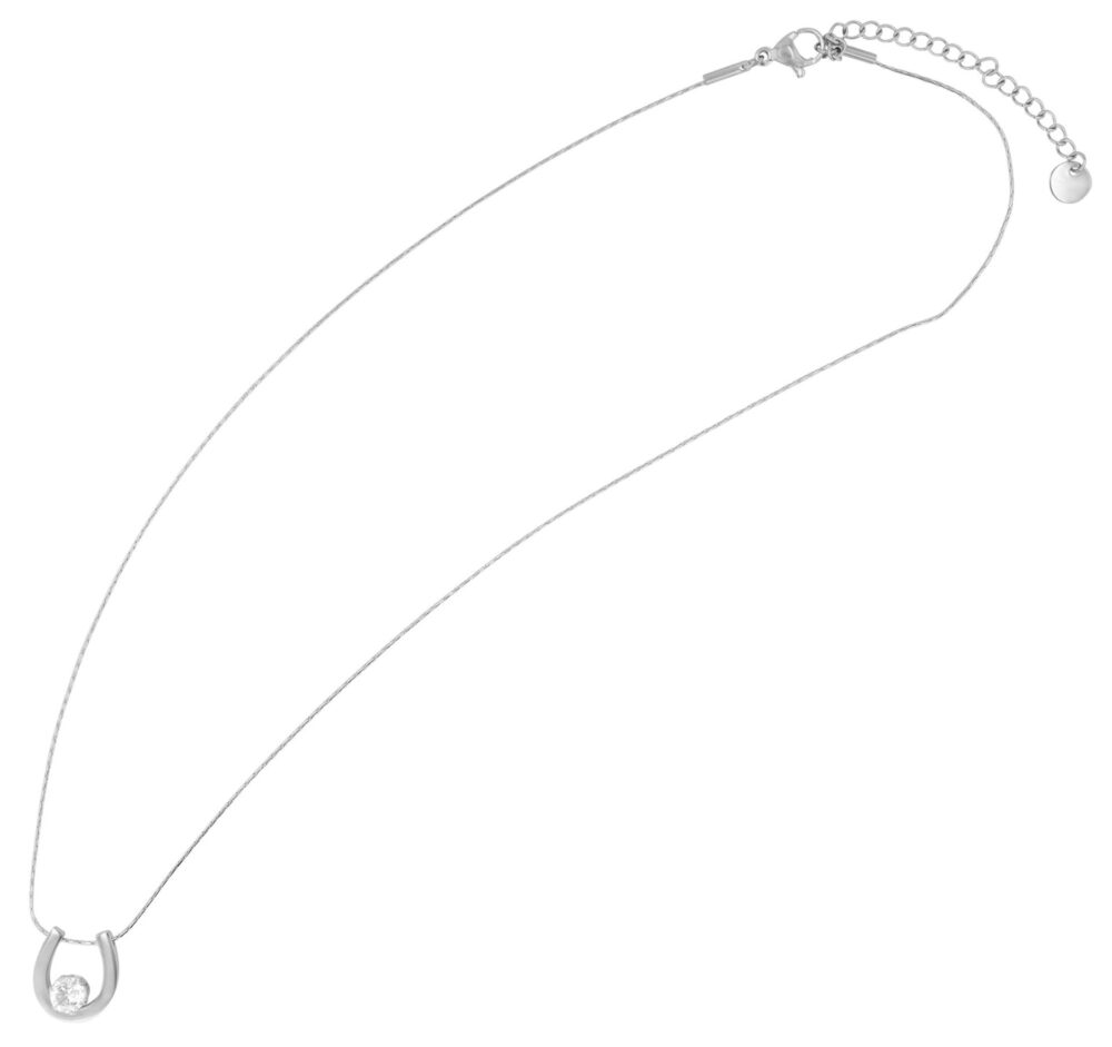 "Trixi" - Kette (40 +5 cm) mit Anhänger/ Hufeisen, Edelstahl – Bild 2