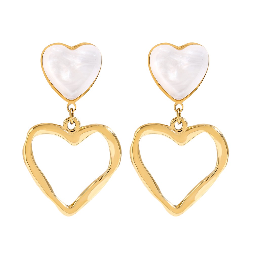 4cm Designed Hearts Edelstahl Ohrringe