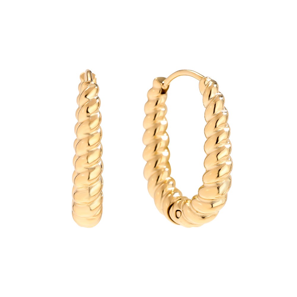 22mm Twist Hoop Edelstahl Ohrringe
