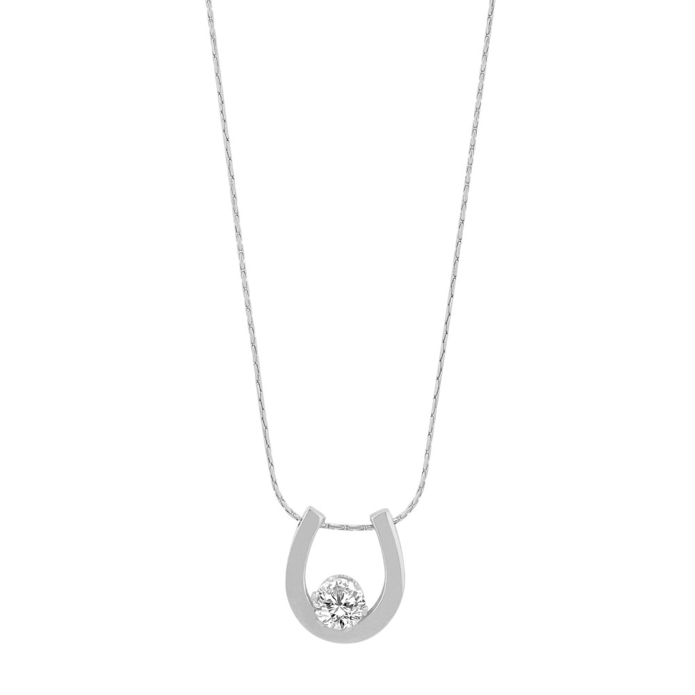 "Trixi" - Kette (40 +5 cm) mit Anhänger/ Hufeisen, Edelstahl