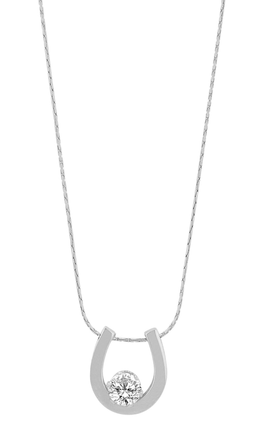 "Trixi" - Kette (40 +5 cm) mit Anhänger/ Hufeisen, Edelstahl