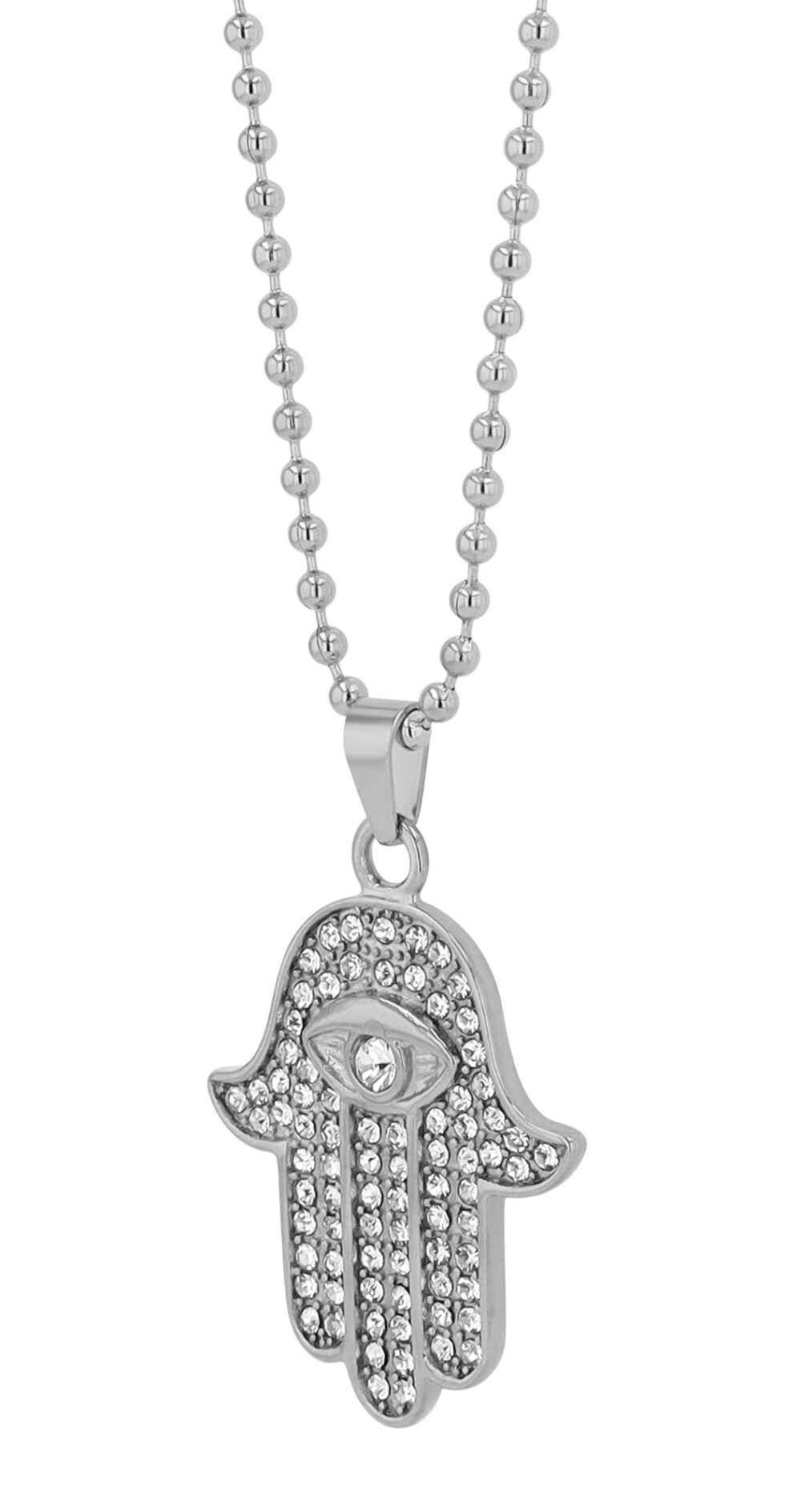 "Balu" Edelstahlkette mit Anhänger, Similibesatz, 45 cm – Bild 2