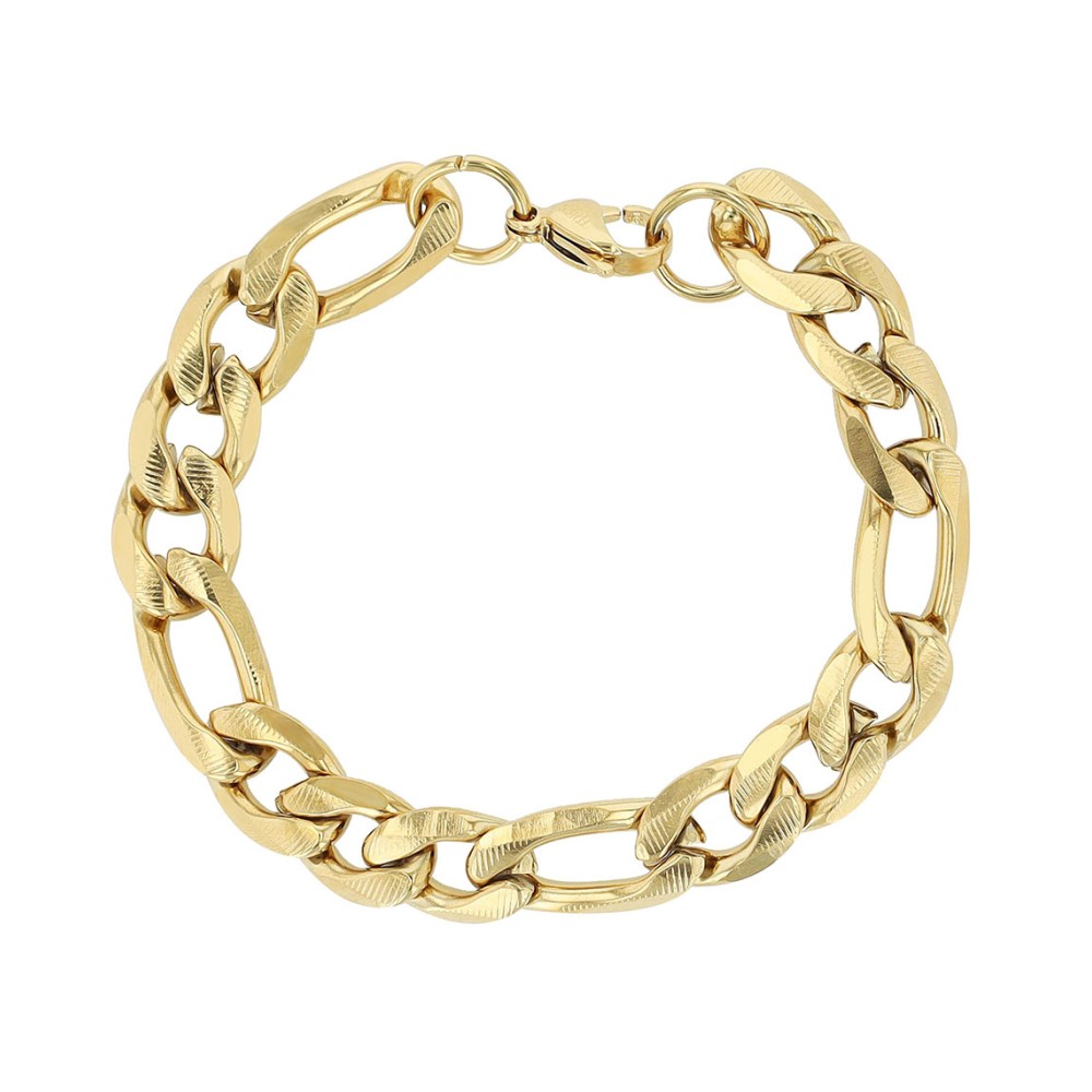 "Devin"  Figaroarmband, Edelstahl, 21 cm