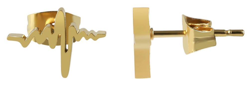 Edelstahl Ohrstecker, " Herzschlag" – Bild 2
