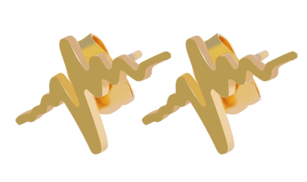 Edelstahl Ohrstecker, " Herzschlag"